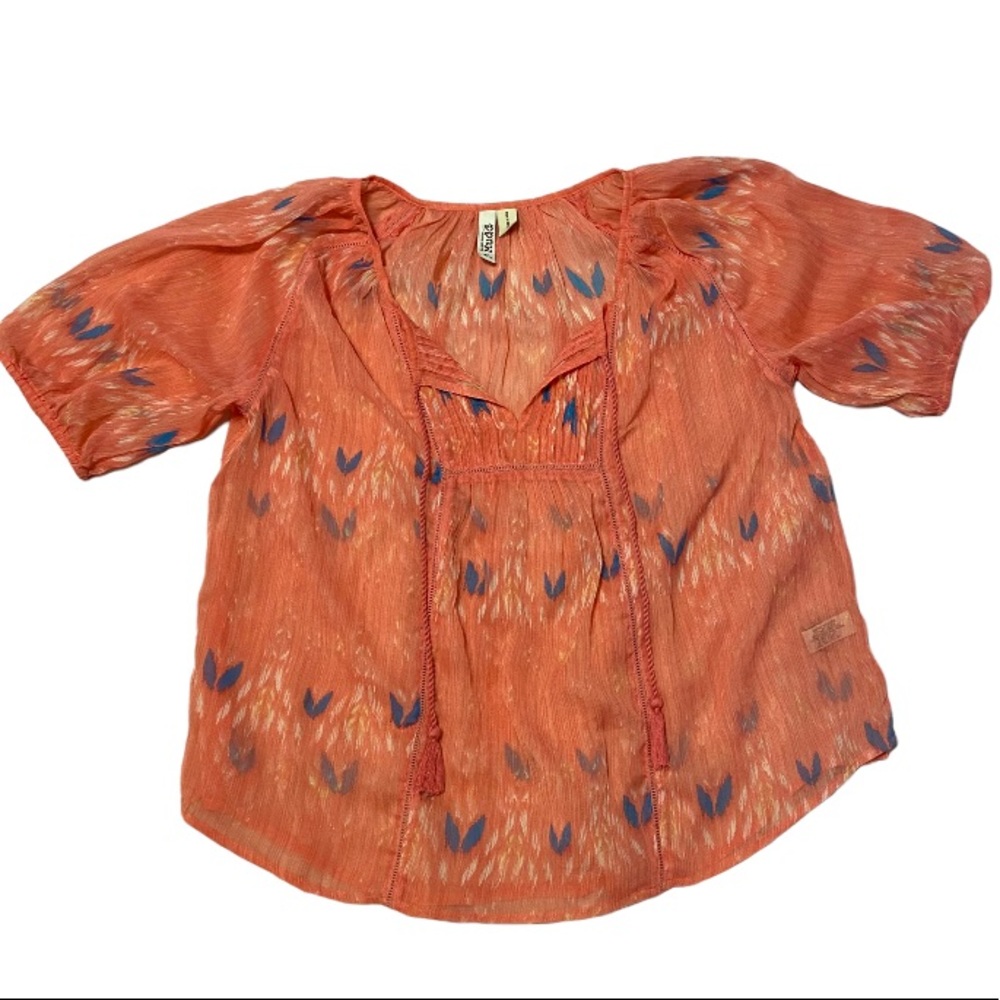 Sheer Print Pink Top